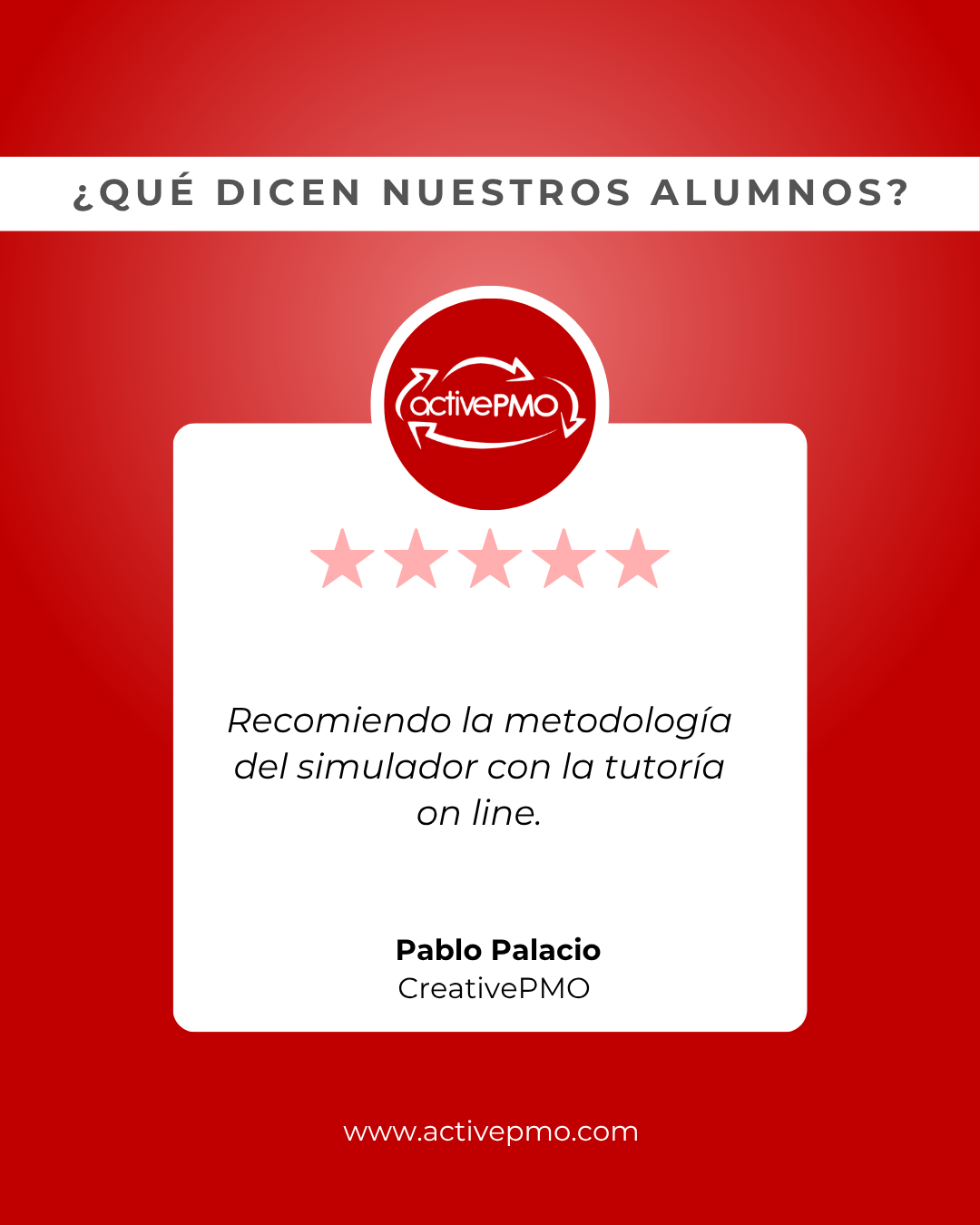 testimonio alumnos activepmo active pmo capacitacion curso taller direccion de proyectos pmp