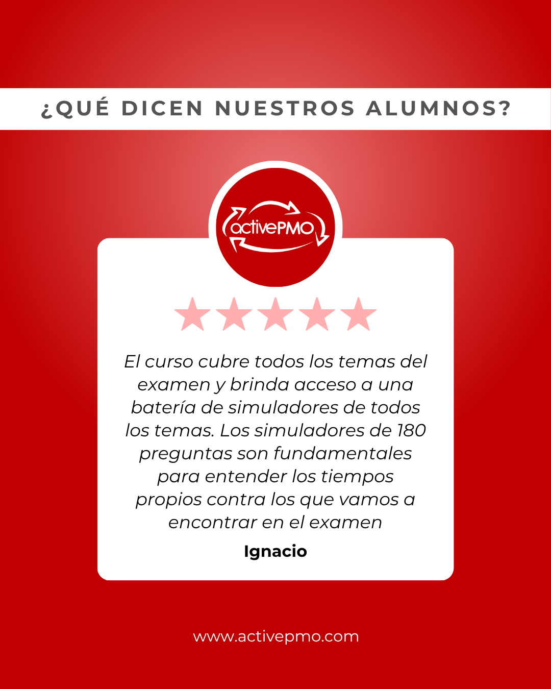 testimonio alumnos activepmo active pmo capacitacion curso taller direccion de proyectos pmp